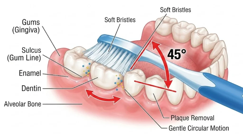 Hold the Brush at 45 Degrees