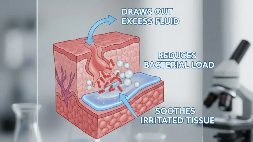 Soothes irritated tissue